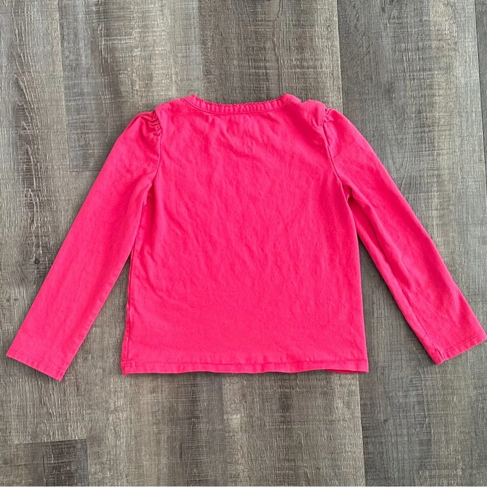 💞 Toddler Girls 4T Pink Long Sleeved Pocket Tee Shirt